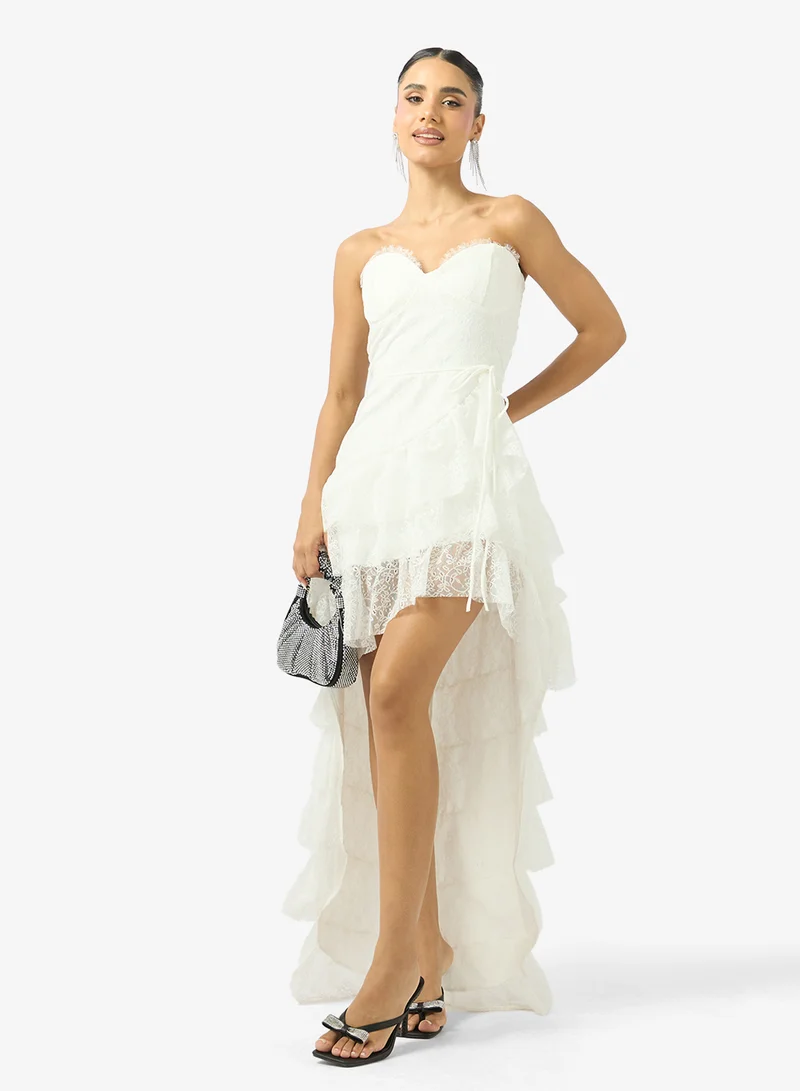 Ginger  Sweetheart Neckline Corset Bodice Ruffle Dress for Women | Best Price UAE